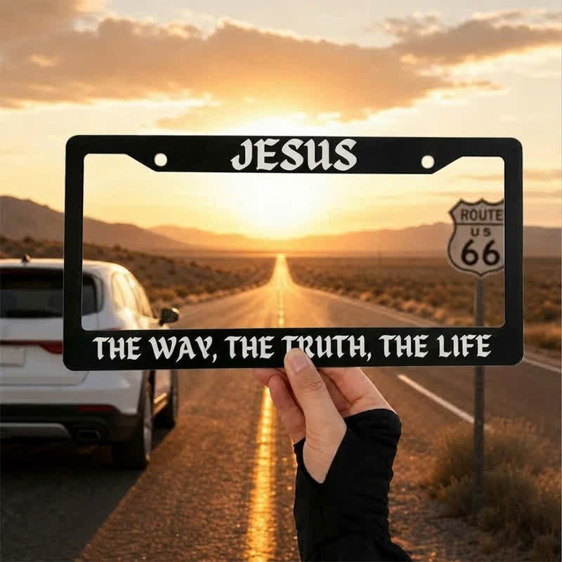 Christianartworkshop Psalm 18:32 Scripture Metal Car Frame: Emblem of Abiding Heavenly Strength - 12.24"*6.26"*0.31"/31.1cm*15.9cm*0.8cm (Standard 6"x12" US plate size) - JESUS - image 16