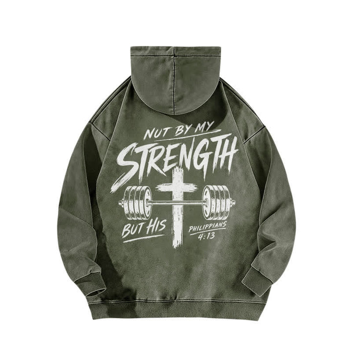 Christianartworkshop Not By My Strength But His Brown Washed Hoodie - image 13