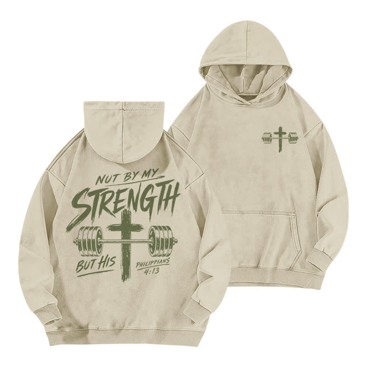 Christianartworkshop Not By My Strength But His Brown Washed Hoodie - Apricot - 5XL - image 6
