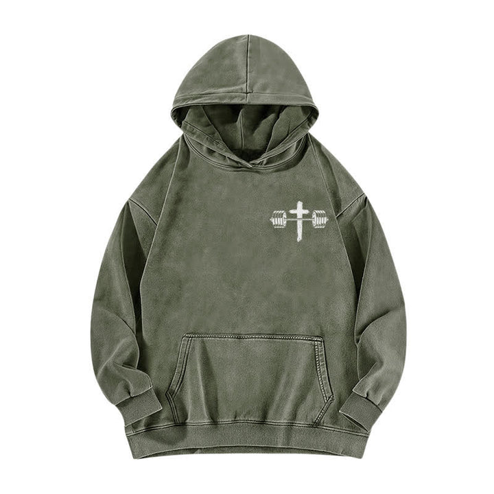 Christianartworkshop Not By My Strength But His Brown Washed Hoodie - image 14