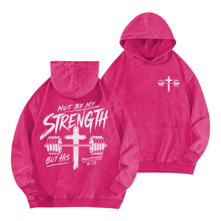Christianartworkshop Not By My Strength But His Brown Washed Hoodie - Rose - 5XL - image 15