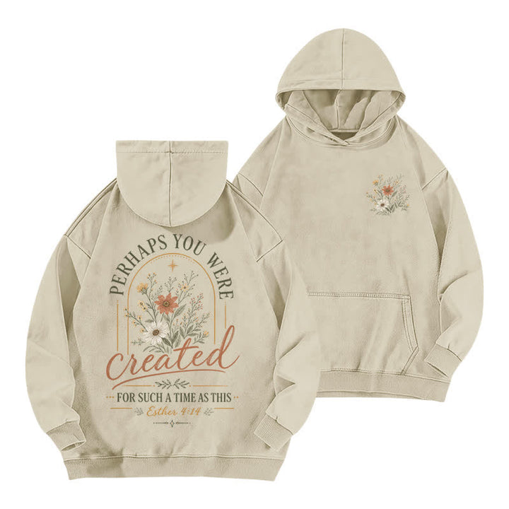 Christianartworkshop For Such A Time As This Floral Washed Hoodie - Apricot - 5XL - image 0