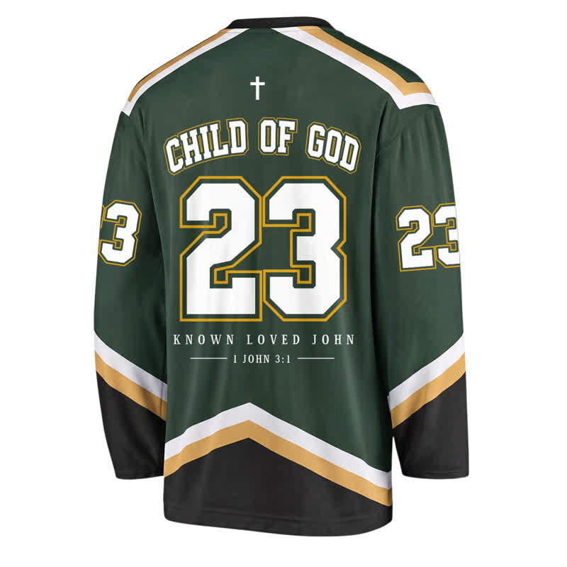 Christianartworkshop Child Of God Emerald Vintage Hockey Jersey - image 1