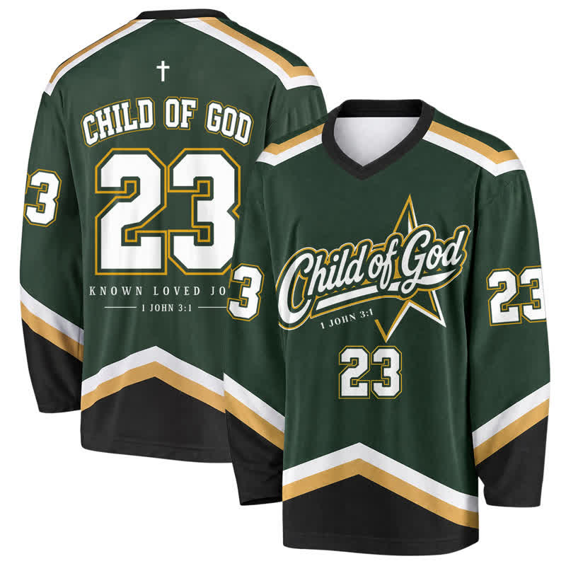 Christianartworkshop Child Of God Emerald Vintage Hockey Jersey - 5XL - image 0
