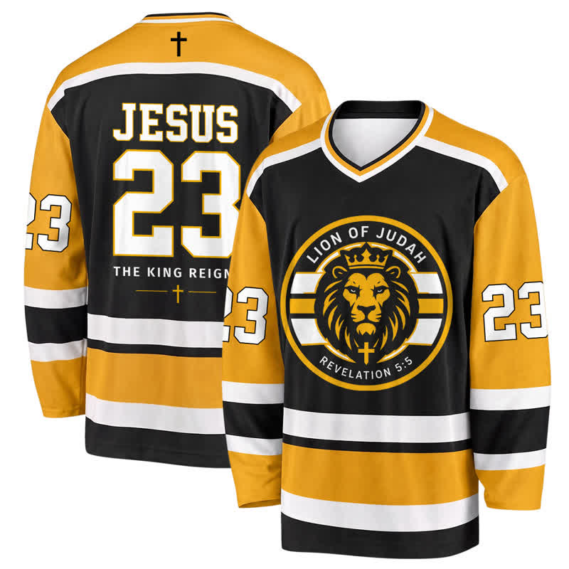 Christianartworkshop Lion Of Judah Revelation 5:5 Long Sleeve Hockey Jersey - 5XL - image 0