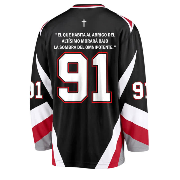 Christianartworkshop Salmo 91 Black V Neck Street Hockey Jersey - image 1