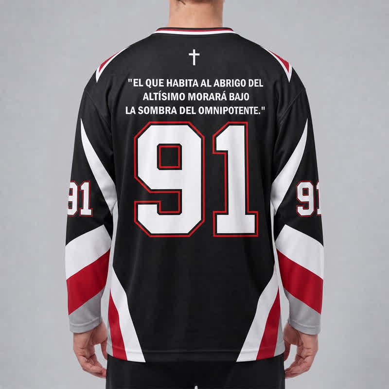 Christianartworkshop Salmo 91 Black V Neck Street Hockey Jersey - image 4