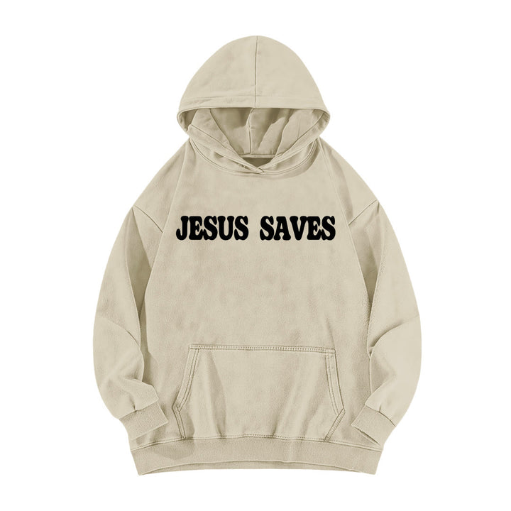 Christianartworkshop Jesus Saves Good News Front And Back Washed Hoodie - image 14
