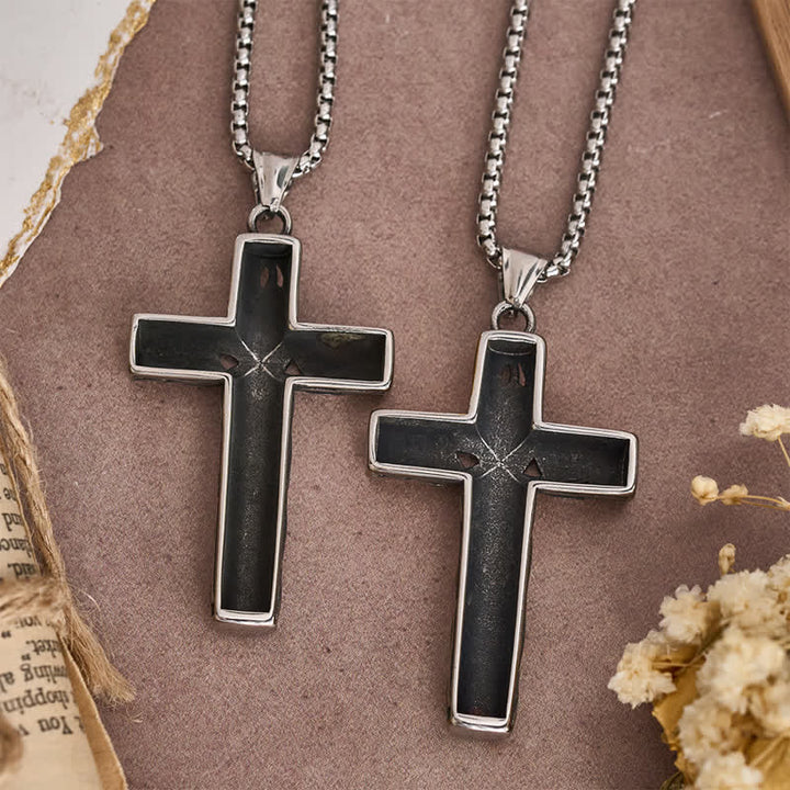 Christianartworkshop Hollow Twisted Knot Relief Cross Pendant Necklace: Timeless Emblem of Gentle Heavenly Guardianship - image 3