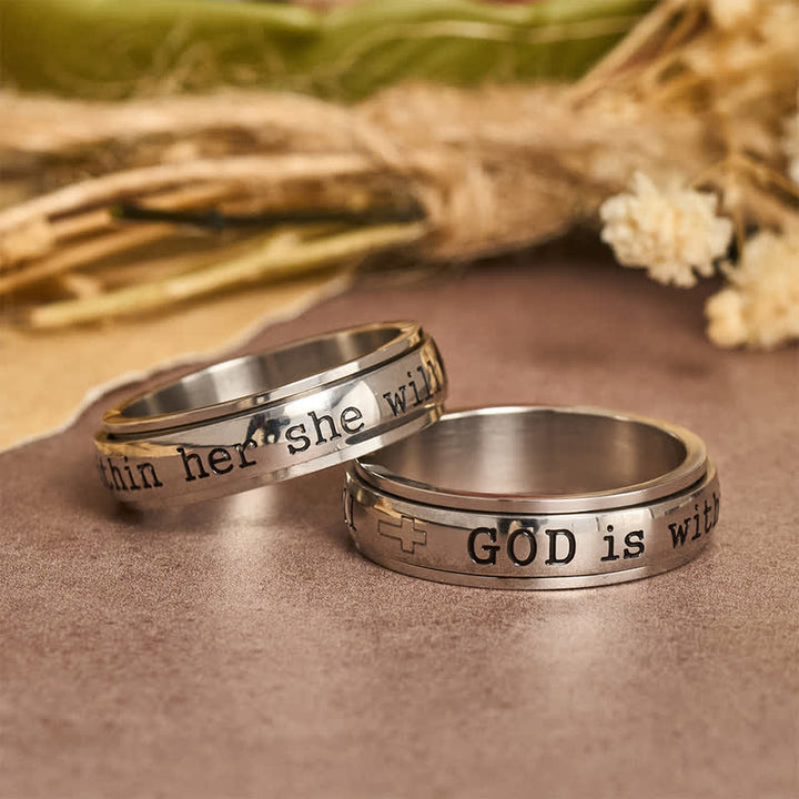 Christianartworkshop Smooth Rotatable Scripture Ring: Sacred Token of Inner Heavenly Peace - image 2