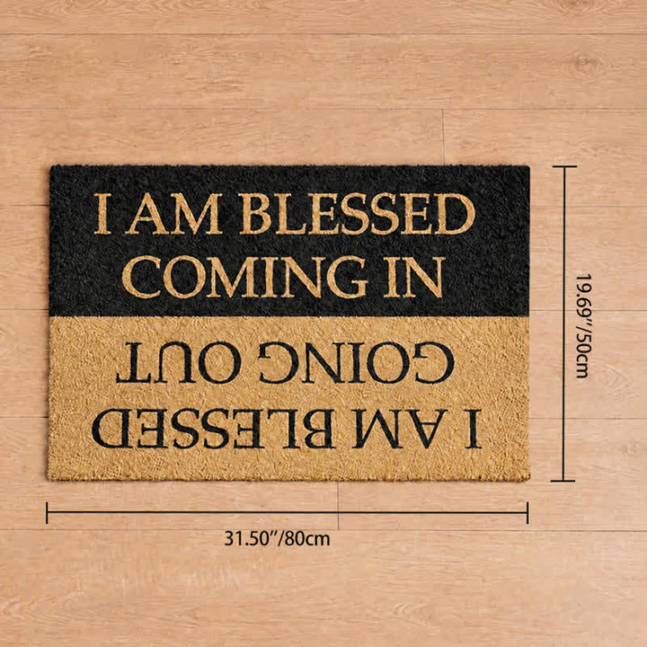 Christianartworkshop Two-Sided Faith Quote I Am Blessed Coming In & Going Out  Coir Doormat - 19.69''*31.5''/50*80cm - image 9