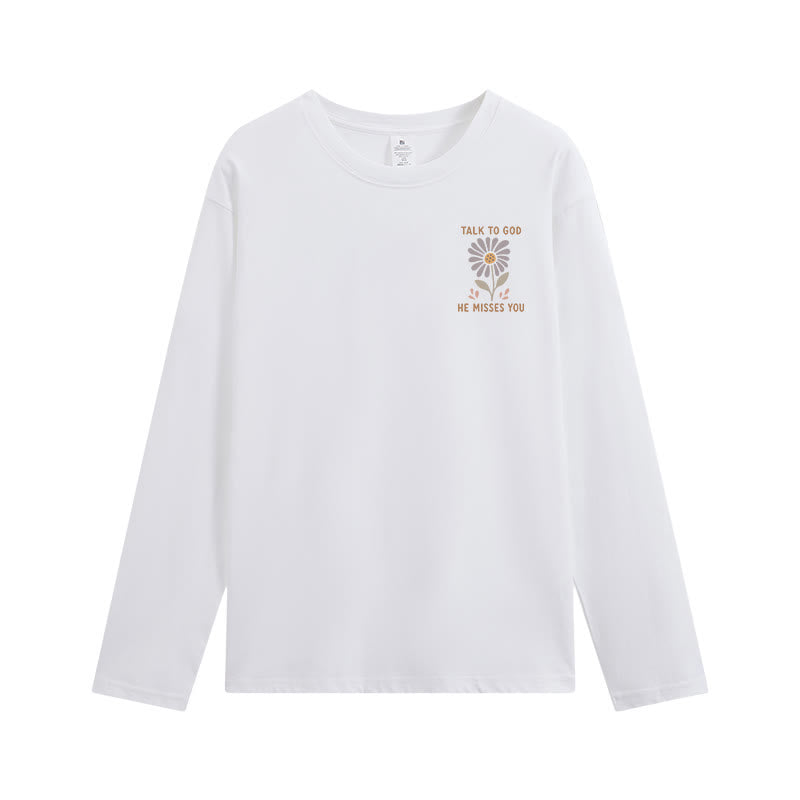 Christianartworkshop Dual-Sided Ecclesiastes 3:11 Floral Long Sleeve T-Shirt - image 5