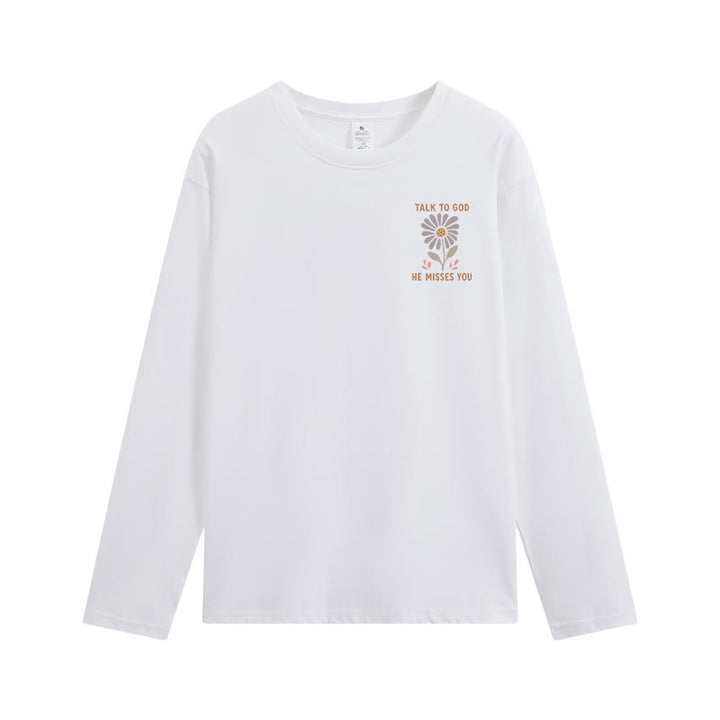 Christianartworkshop Dual-Sided Ecclesiastes 3:11 Floral Long Sleeve T-Shirt - image 5