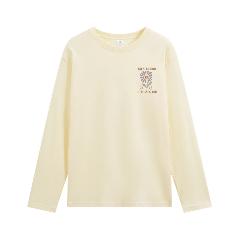 Christianartworkshop Dual-Sided Ecclesiastes 3:11 Floral Long Sleeve T-Shirt - image 2