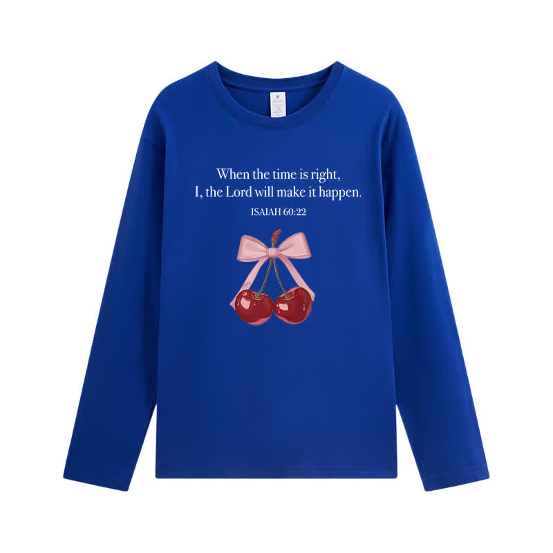 Christianartworkshop Isaiah 60:22 Cherry Bow Graphic Long-Sleeve T-Shirt - Royal Blue - 4XL - image 11