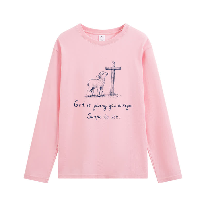Christianartworkshop God Is Giving You A Sign Long Sleeve T-Shirt - Pink - 4XL - image 6