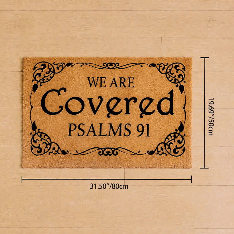 Christianartworkshop Entryway Faith Quote We Are Covered Psalms 91 Artificial Coir Doormat - 19.69''*31.5''/50*80cm - image 8