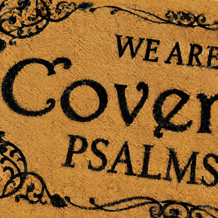 Christianartworkshop Entryway Faith Quote We Are Covered Psalms 91 Artificial Coir Doormat - image 6