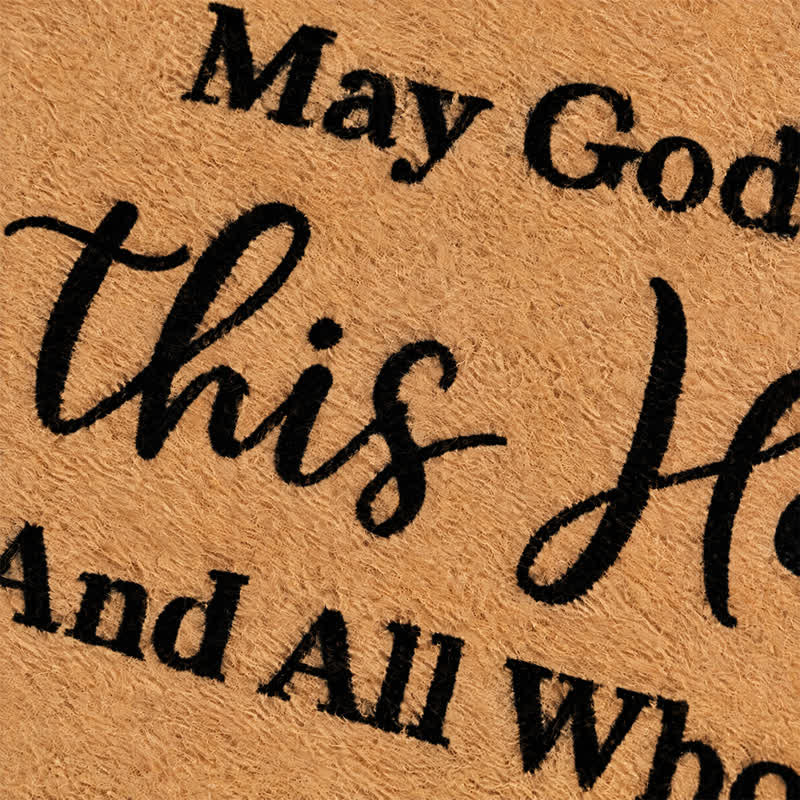 Christianartworkshop Rustic Household Benediction Artificial Coir Doormat - image 4