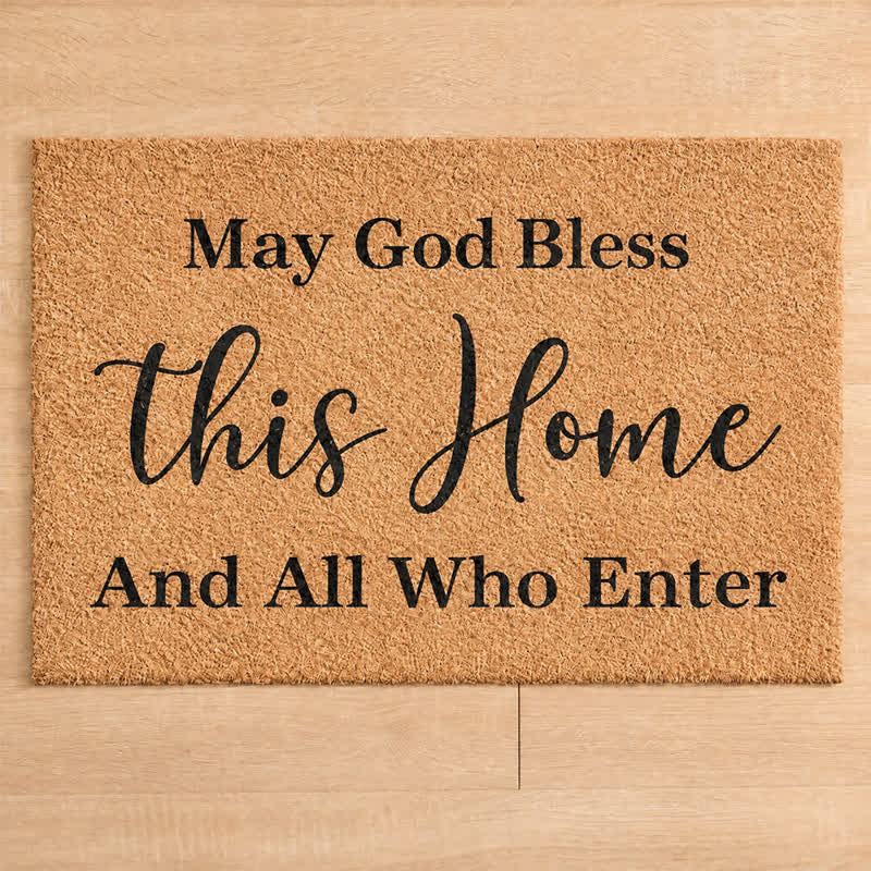 Christianartworkshop Rustic Household Benediction Artificial Coir Doormat - image 3