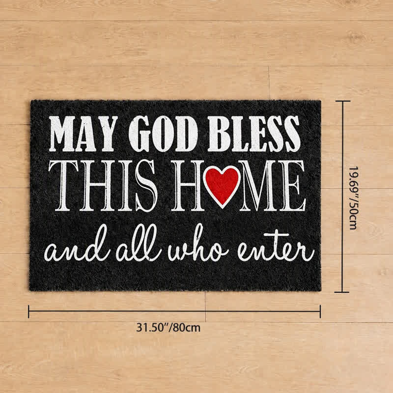 Christianartworkshop Mixed Font Heart Blessing Artificial Coir Doormat - 19.69''*31.5''/50*80cm - image 8