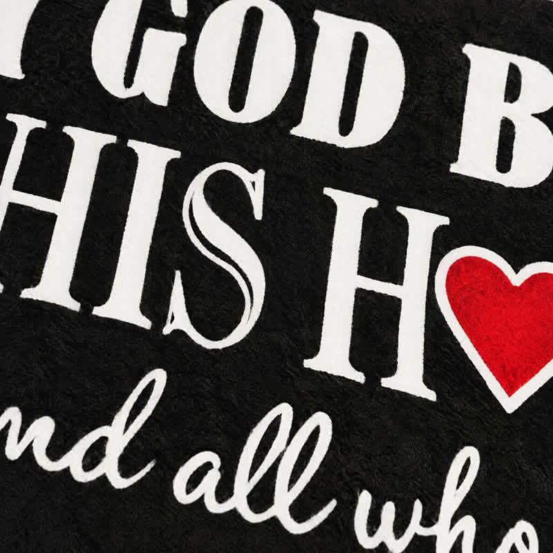 Christianartworkshop Mixed Font Heart Blessing Artificial Coir Doormat - image 4