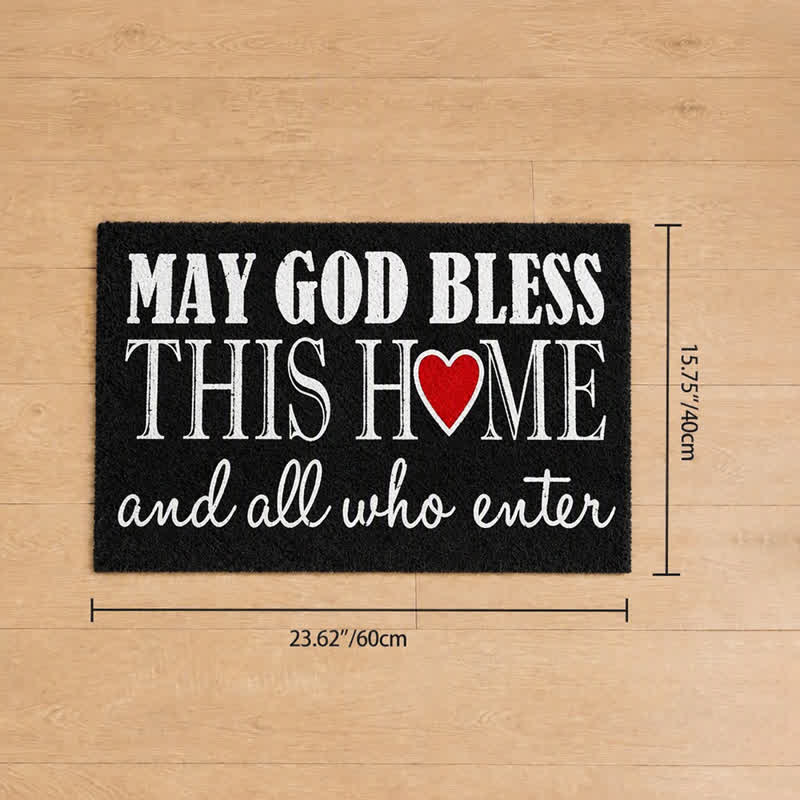 Christianartworkshop Mixed Font Heart Blessing Artificial Coir Doormat - 15.75''*23.62''/40*60cm - image 7