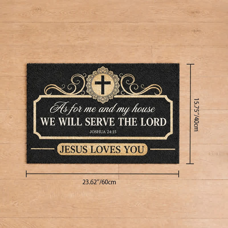 Christianartworkshop Joshua 24:15 Verse Cross Framed Artificial Coir Doormat - 15.75''*23.62''/40*60cm - image 7
