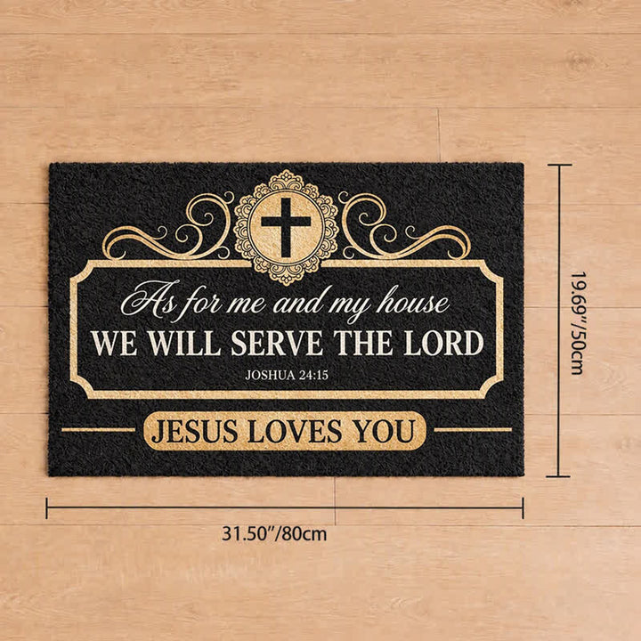 Christianartworkshop Joshua 24:15 Verse Cross Framed Artificial Coir Doormat - 19.69''*31.5''/50*80cm - image 8