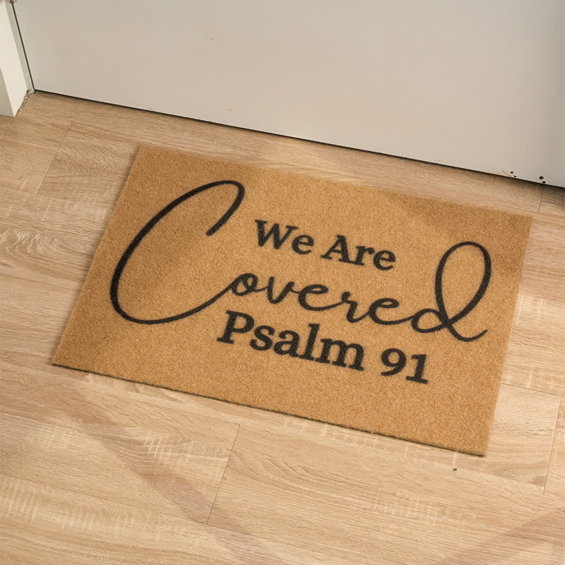 Christianartworkshop Psalm 91 Large Script Artificial Coir Doormat - image 0