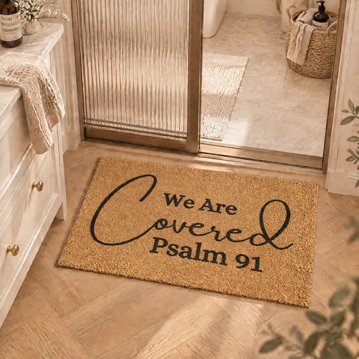 Christianartworkshop Psalm 91 Large Script Artificial Coir Doormat - image 2