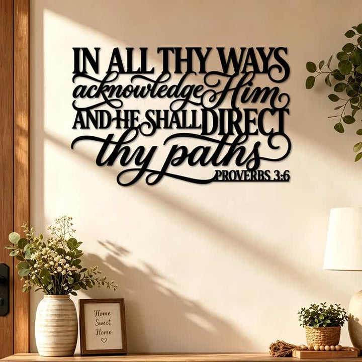 Christianartworkshop Cursive Proverbs Quote Metal Wall Decor : Emblem of Gentle Divine Guidance - image 1