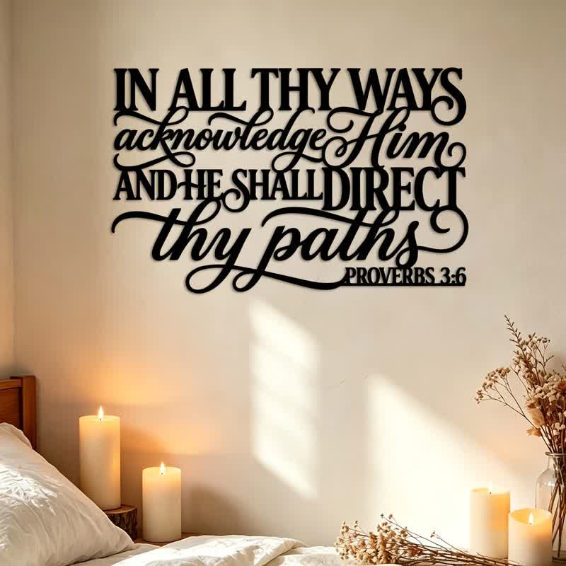 Christianartworkshop Cursive Proverbs Quote Metal Wall Decor : Emblem of Gentle Divine Guidance - image 2