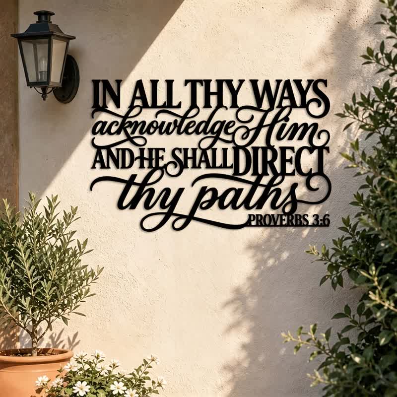 Christianartworkshop Cursive Proverbs Quote Metal Wall Decor : Emblem of Gentle Divine Guidance - image 5
