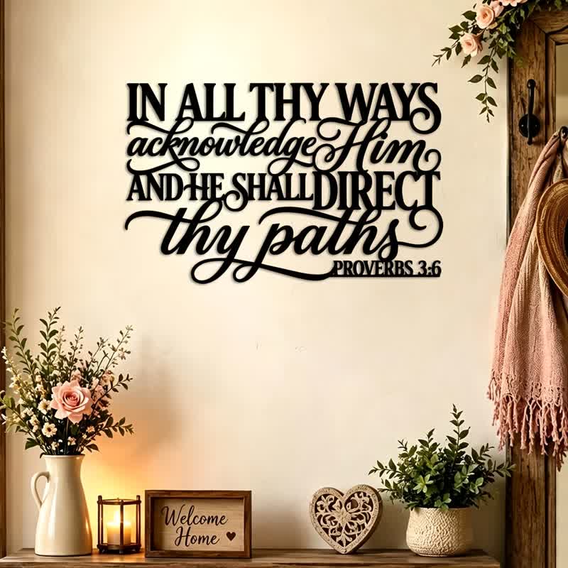Christianartworkshop Cursive Proverbs Quote Metal Wall Decor : Emblem of Gentle Divine Guidance - image 4