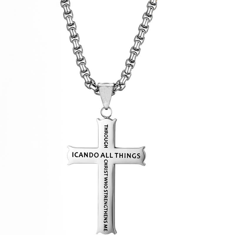 Christianartworkshop Stainless Steel Cross Pendant Necklace with Philippians 4:13 Quote: A Reminder of Divine Strengthening - image 4