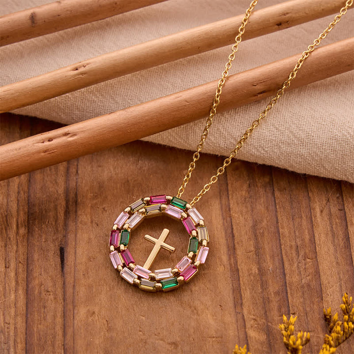 FREE Today: Gem Wreath Cross Copper Necklace: Emblem of Timeless Heavenly Grace - image 3
