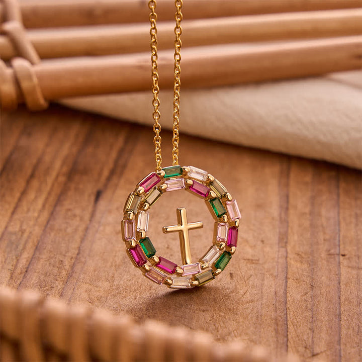 FREE Today: Gem Wreath Cross Copper Necklace: Emblem of Timeless Heavenly Grace - Cross - image 0