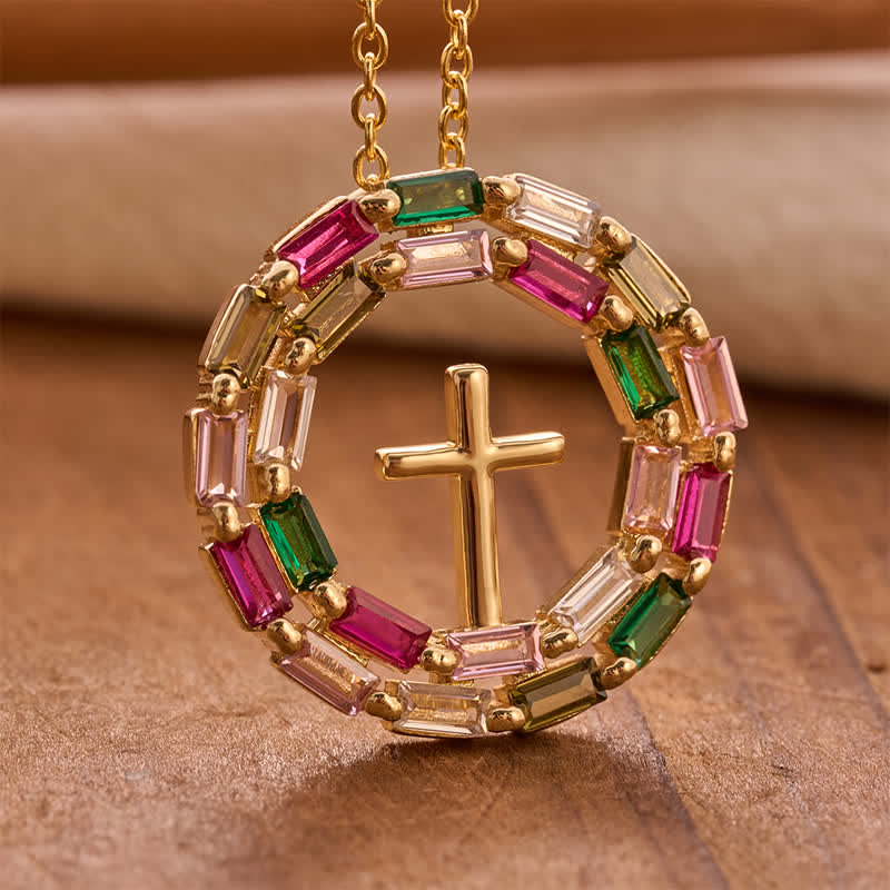 FREE Today: Gem Wreath Cross Copper Necklace: Emblem of Timeless Heavenly Grace - image 4