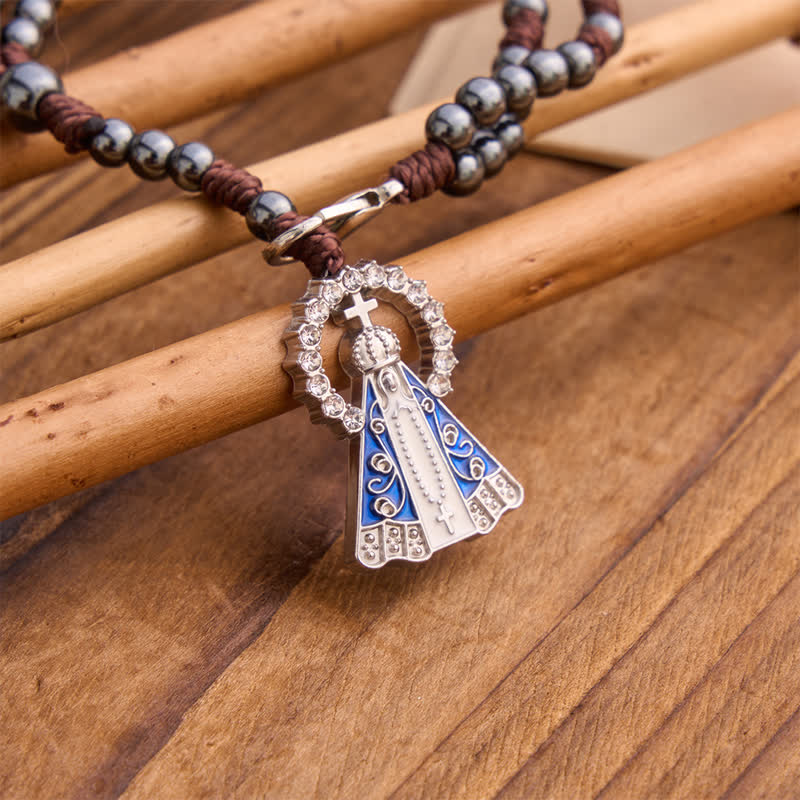Christianartworkshop Braided Bead Car Pendant with Our Lady of Aparecida - image 5