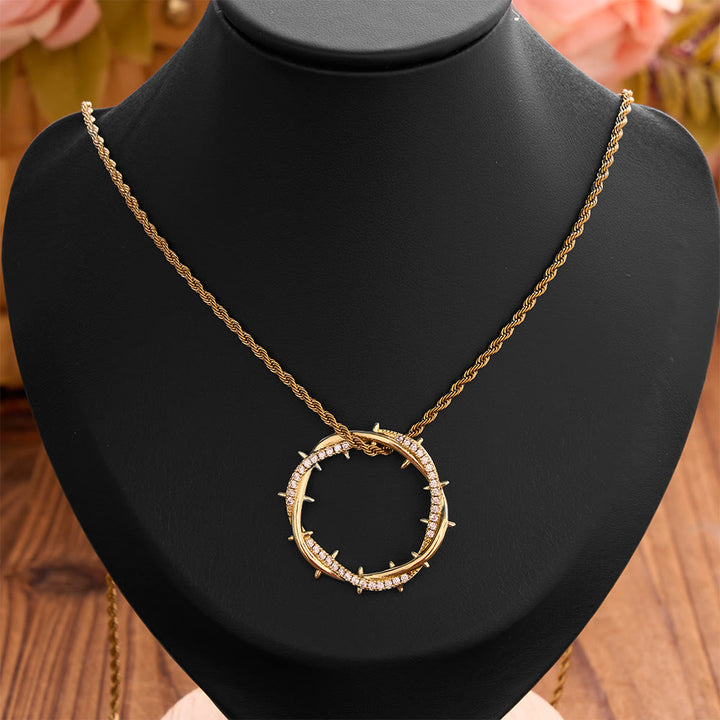 Christianartworkshop Crown of Thorns Zircon Necklace: A Symbol of Christ’s Redemptive Sacrifice - image 1