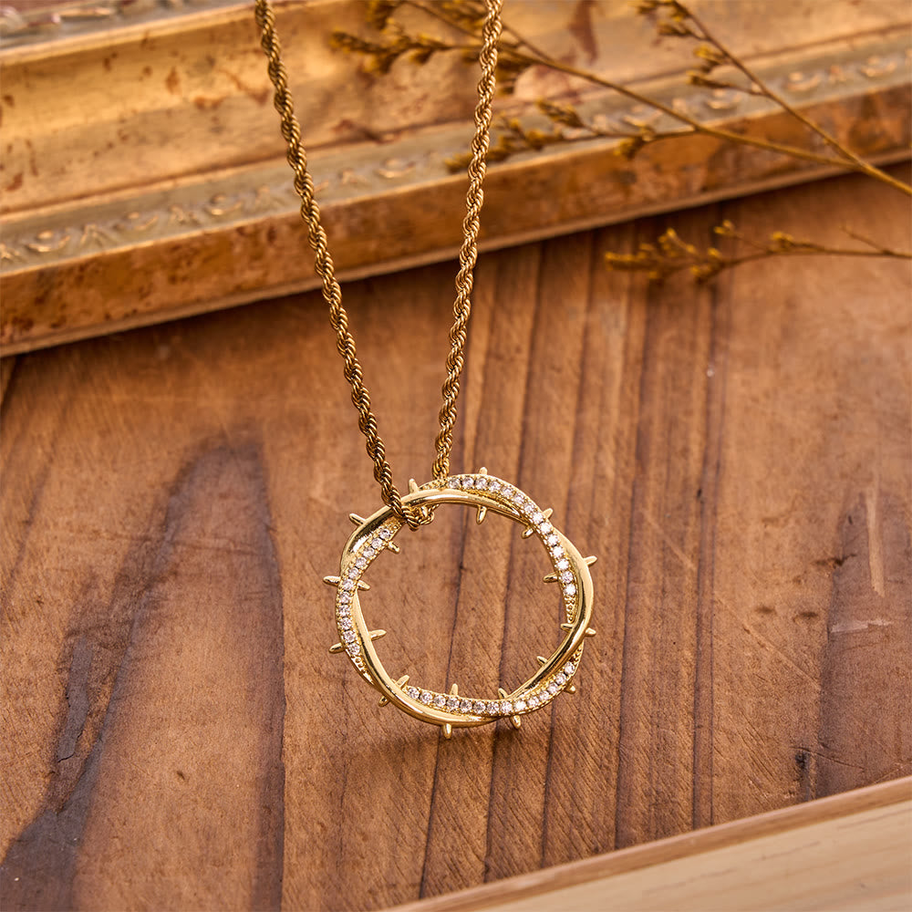 Christianartworkshop Crown of Thorns Zircon Necklace: A Symbol of Christ’s Redemptive Sacrifice - image 5