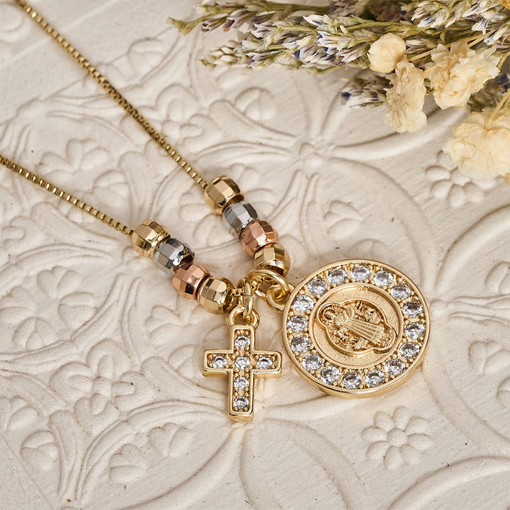 FREE Today: Mixed‑Bead St. Benedict Cross Pendant Necklace: Sign of Everlasting Sacred Safeguard - image 2