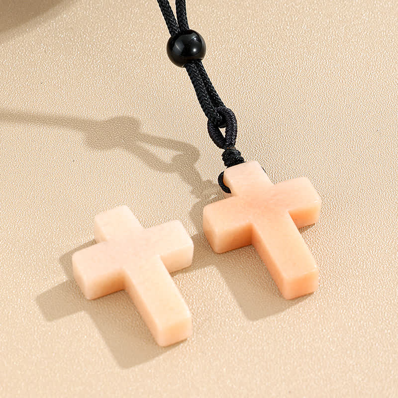 FREE Today: Versatile Natural Stone Cross Knot Necklace: Charm of Everlasting Divine Favor - Rose Quartz - image 13