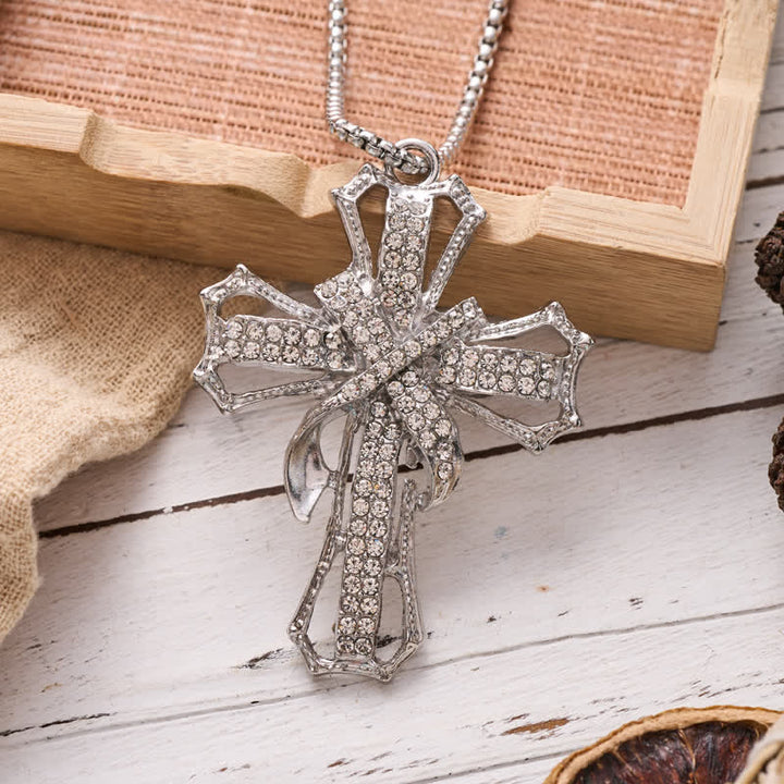 Christianartworkshop Luxe Jeweled Hollow Cross Box Chain Necklace: Icon of Quiet Heavenly Serenity - image 6