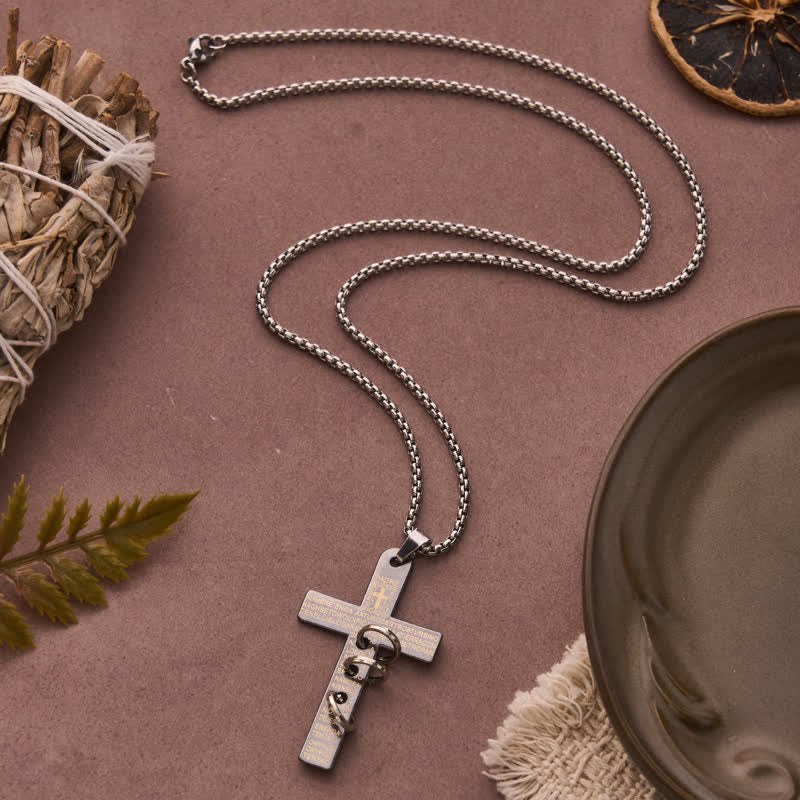 Christianartworkshop Engraved Scripture Cross Box Chain Necklace: Emblem of Heavenly Promise Grace - image 5