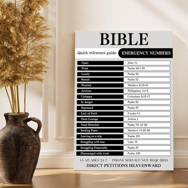 Christianartworkshop Biblical Emergency Guide Wall Art Print: Serene Heavenly Comfort Scripture Sign - image 1