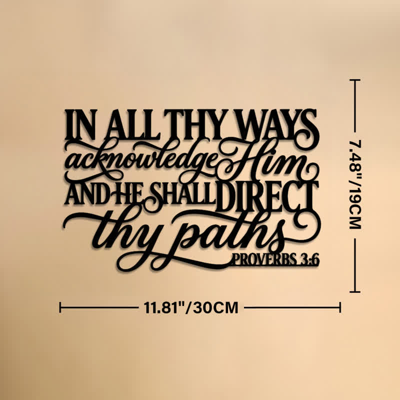 Christianartworkshop Cursive Proverbs Quote Metal Wall Decor : Emblem of Gentle Divine Guidance - 11.81''*7.48''*0.04''/30*19*0.1cm - image 7