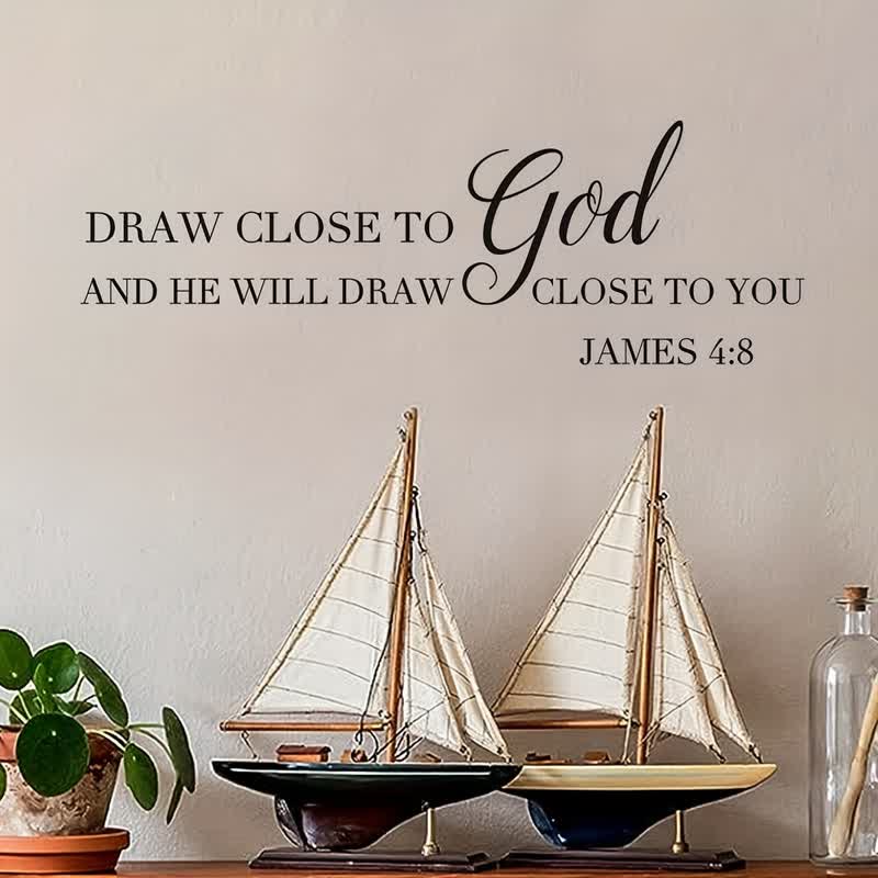 Christianartworkshop Graceful Cursive Bible Quote Wall Sticker: Emblem of Heavenly Home Presence - image 0