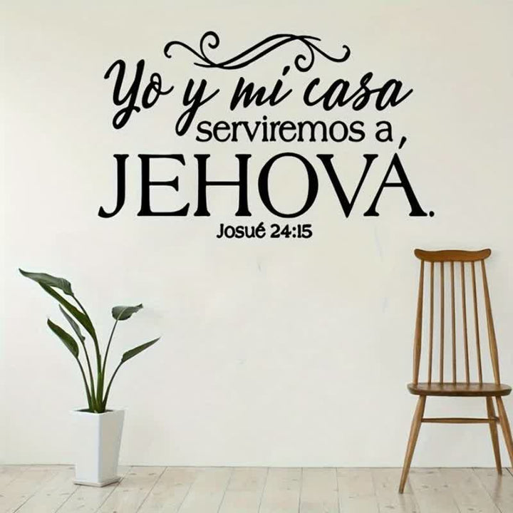 Christianartworkshop Cursive Sacred Household Vow Wall Sticker: Sign of Timeless Heavenly Shelter - image 0